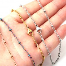 925 sterling silver satellite Chain Necklace DIY Supplies Findings